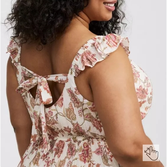 Torrid Cream and Pink Floral Maxi Dress - Picture 3 of 9